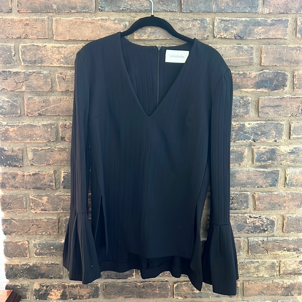 Nicolas ribbed ponte bell sleeve top